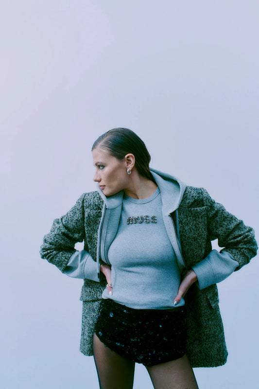 Siv gràr hlýrabolur- Copenhagen Muse